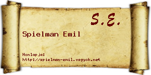 Spielman Emil névjegykártya