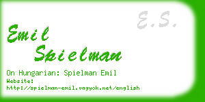 emil spielman business card